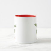 Monogram Name Christmas Holly Winter Floral Tasse (Zentrum)