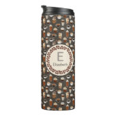 Monogram Name Coffee Lover Thermosbecher (Nach rechts gedreht)
