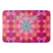 Monogram Name Colorful Blue Star Muster | Badematte (Vorderseite)