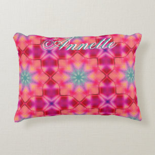 Monogram Name Colorful Blue Star Muster   Dekokissen