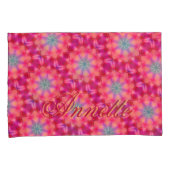 Monogram Name Colorful Blue Star Muster | Kissenbezug (Vorderseite-Rechts)