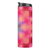 Monogram Name Colorful Blue Star Muster | Thermosbecher (Nach rechts gedreht)