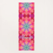 Monogram Name Colorful Blue Star Muster | Yogamatte (Rückseite)