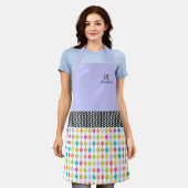 Monogram Name Colorful Diamond Pattern Schürze (Getragen)