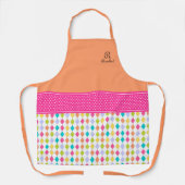 Monogram Name Colorful Diamond Pattern Schürze (Vorderseite)