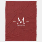 Monogram Name Custom Red Brother Leather Look Larg Fleecedecke (Vorderseite)