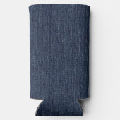 Monogram Name Dark Blue Denim Print Gingham Check Selters Dosenkühler (Rückseite)