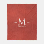 Monogram Name des benutzerdefinierten roten braune Fleecedecke (Vorderseite)
