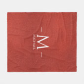 Monogram Name des benutzerdefinierten roten braune Fleecedecke (Vorderseite (Horizontal))