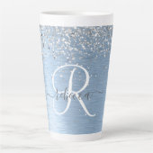 Monogram, Name des blauen, gebürsteten Metalls Sil Milchtasse (Vorderseite)