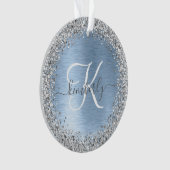 Monogram, Name des blauen, gebürsteten Metalls Sil Ornament (Vorderseite)