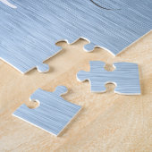 Monogram, Name des blauen, gebürsteten Metalls Sil Puzzle (Seite)