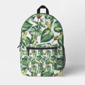 Monogram Name des tropischen Palm-Blätter Bedruckter Rucksack (Vorderseite)