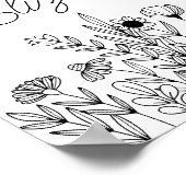 Monogram Name Einfach minimalistisch florale Grafi Poster (Ecke)