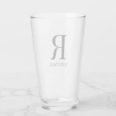 Monogram Name Einfach minimalistisch Modernes Bier Glas (Rückseite)