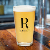 Monogram Name Einfach minimalistisch Modernes Bier Glas
