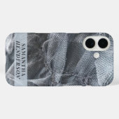 Monogram Name Elegance Black Gray Tulle Toile Look Case-Mate iPhone Hülle (Rückseite (Horizontal))