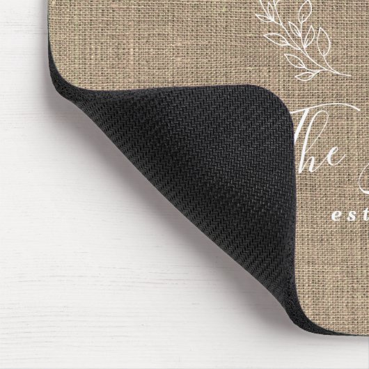 Monogram Name elegant chic personalisiert Mousepad (Ecke)