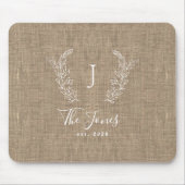 Monogram Name elegant chic personalisiert Mousepad (Vorne)