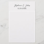 Monogram Name Elegant Einfache Minimale Hochzeit Briefpapier (Vorderseite)