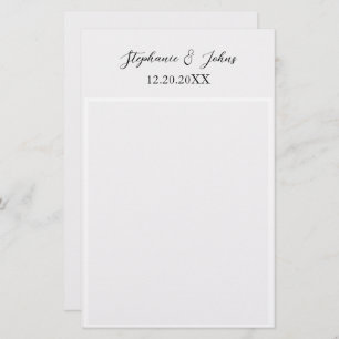 Monogram Name Elegant Einfache Minimale Hochzeit Briefpapier
