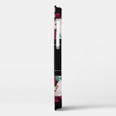 Monogram Name Elegant Floral Rustic Black Case-Mate iPhone Hülle (Rückseite / Links)