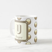 Monogram Name Elegant Gold Geometric Initial Kaffeetasse (Vorderseite Links)