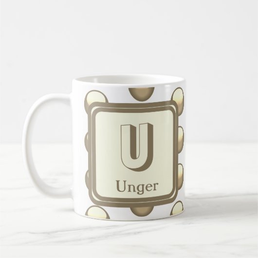 Monogram Name Elegant Gold Geometric Initial Kaffeetasse (Links)
