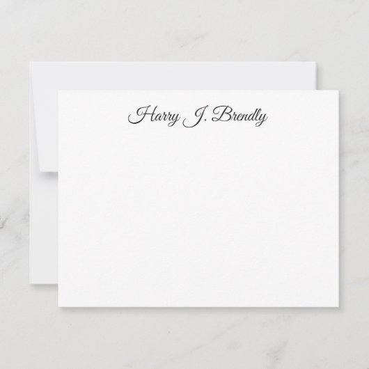 Monogram Name Elegant Minimal flache Notizkarte Mitteilungskarte (Vorderseite)