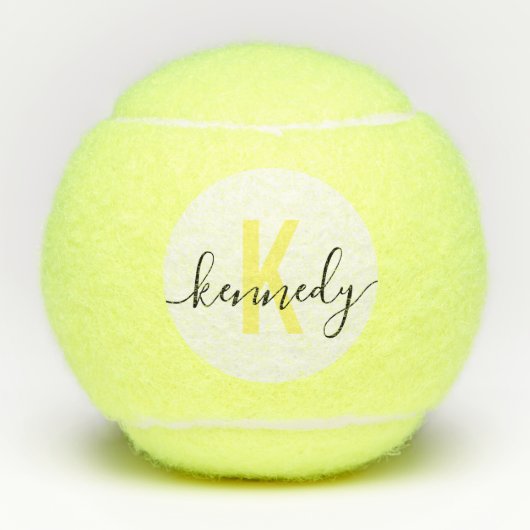 Monogram Name Eleganto Modern Script Custom Tennisbälle (Vorderseite)