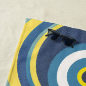 Monogram Name Evil Eye Modern Retro Beach Handtuch (Beispiel)