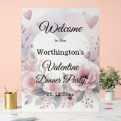 Monogram name floral hearts romantic watercolor acrylschild (Hochzeit)