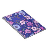 Monogram Name Floral Muster Personalisiert Noteboo Notizblock (Rechte Seite)