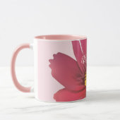 Monogram Name Floral Red Wildflower Pastel Pink  Tasse (Links)