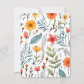 Monogram & Name Floral Watercolor Botanical Mitteilungskarte (Rückseite)