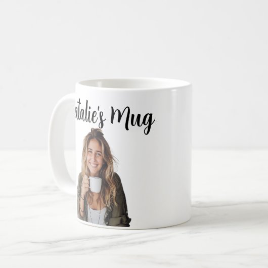 Monogram Name Foto-Geschenk Kaffeetasse (Vorderseite Links)