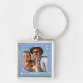 Monogram Name Foto Trendy Simple Modern Schlüsselanhänger (Vorne)