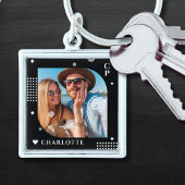 Monogram Name Foto Trendy Simple Modern Schlüsselanhänger