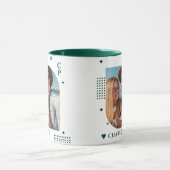 Monogram Name Foto Trendy Simple Modern Tasse (Zentrum)
