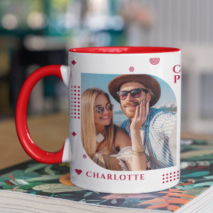 Monogram Name Foto Trendy Simple Modern Tasse