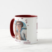 Monogram Name Foto Trendy Simple Modern Tasse (Vorderseite Links)