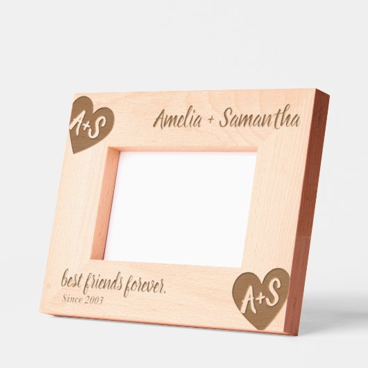 Monogram Name Friends Custom Wood Frames Geätzte Rahmen (Links)