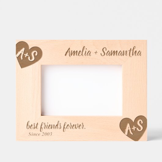 Monogram Name Friends Custom Wood Frames Geätzte Rahmen (Vorderseite)