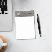 Monogram Name Genuine Cowhide Leather Look Post-it Klebezettel