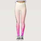 Monogram Name Girly Pink Trees NatWhite Leggings (Vorderseite)