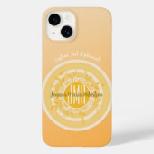MONOGRAM NAME GOLD CREAM PFLANZE FOLIATIONSKREIS Case-Mate iPhone HÜLLE (Rückseite)