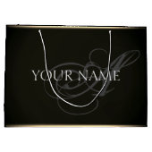Monogram Name Gold Minimal Luxury Brand Beauty VIP Große Geschenktüte (Rückseite)