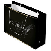 Monogram Name Gold Minimal Luxury Brand Beauty VIP Große Geschenktüte (Vorderseite Schrägansicht)