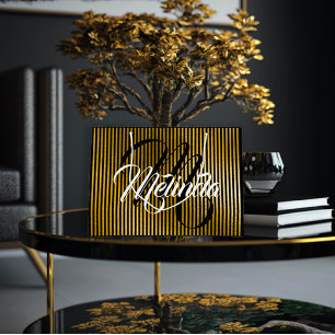 Monogram Name Gold Strips VIP Jubiläum Große Geschenktüte