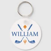 Monogram Name Golf Clubs Ace | Wählen Sie Ihre Far Schlüsselanhänger (Rückseite)